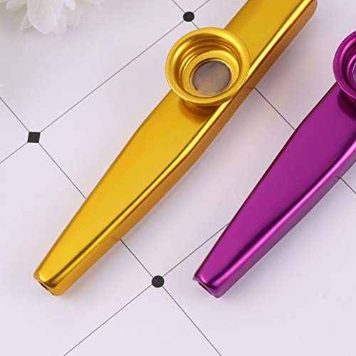 NUOBESTY 6 peças de metal Kazoos instrumentos musicais flautas para guitarra Ukulele violino piano (