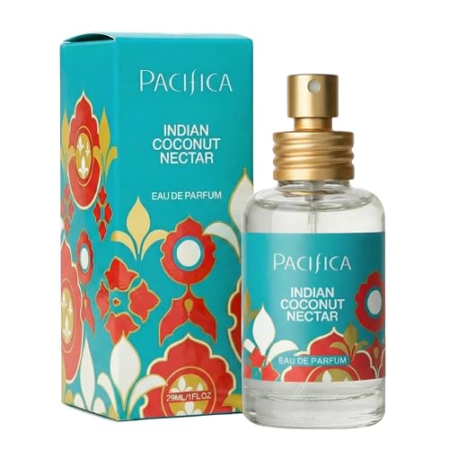 Pacifica Indian Coconut Nectar Perfume Spray Tropical Vanilla & Coconut Fragrance Layerable Beachy Perfume for Women Clean Non-Toxic Vegan & Cruelty-Free Formula All-Day Long Lasting