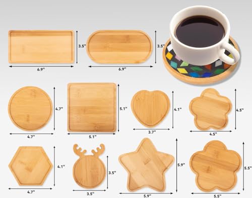 Formas de madera variadas para mosaico hecho a mano y bricolaje 3