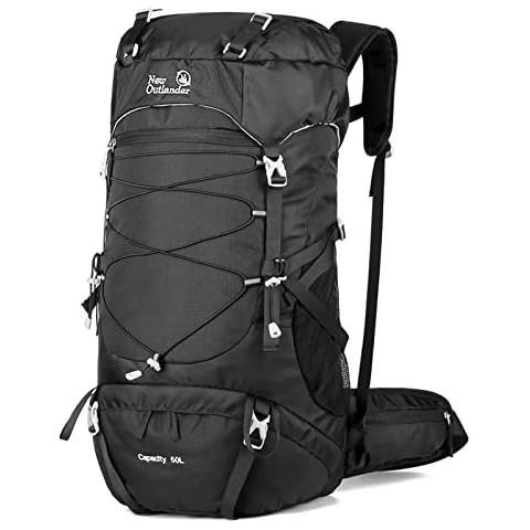 Lixada Wanderrucksack Treckingrucksack 50L Herren Damen Wasserdichter Rucksack Trekkingrucksack Reiserucksack Verstellbarer Brustgurt und Hüftgurt Cover