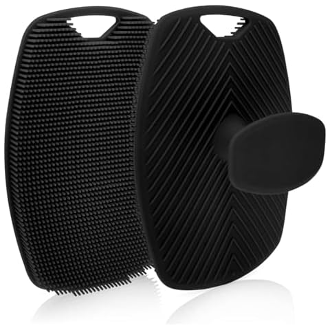 VWMYQ Silicone Body Scrubber for Men, Premium Silicone Scrubber for Nourishing Cleaning & Exfoliating Your Skin Lather Boosting Bristles with Ergonomic No-Slip Handle, Long-Lasting & Easy to Clean Cover