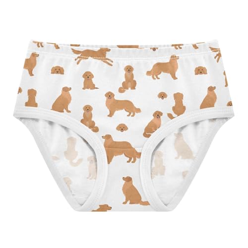 Girls' Underwear Cute Golden Retriever Cotton Stretch Comfort Toddler Panties