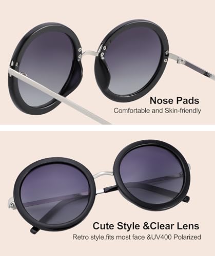 Image of Joox Oversized Round Sunglasses for Women, Retro Polarized Sun Glasses with UV Protection