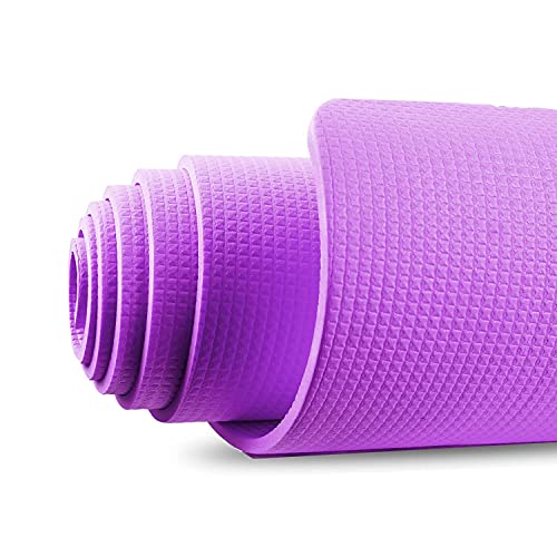 Image of Yoga Mats For Women and Men Exercise For Home Workout Gym Anti Slip EVA Material Yoga Mat 4Mm For Kids Gym Mats (Purple, 4 mm)