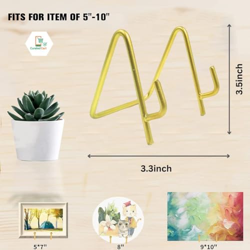 Image of CURATED CART 1 Pack 3.3 Inch Display Stands Gold Plate Stands Metal Frame Holder Stand for Picture, Decorative Plate, Photo Easel, Artistic Work Display Stand, Picture Frames -1pc (3.3 Inch (1 Pc))