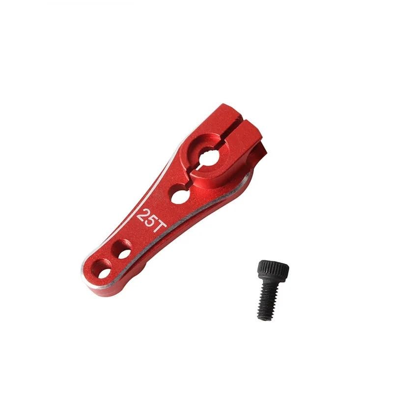 25T Servo Arm 25 Teeth Alloy Reinforced Steering Servo Arm Horn for FUTABA TRX-4 Axial SCX10 HSP HPI MG995 Servo Parts(Red Type 2)