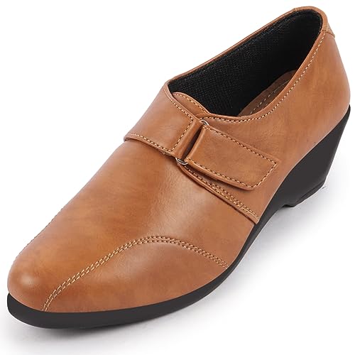Image of FAUSTO Women's Outdoor Fashion Hook and Loop Platform Heel Wedges