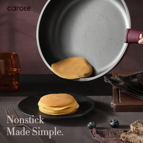 Image of CAROTE 32pcs Pots and Pans Set Non Stick, Detachable Handle Cookware Sets | Bakeware and Kitchen Gadgets, Space Saving, Dishwasher & Oven Safe, Non-Toxic, for Camping /RV /Traveling, Purple