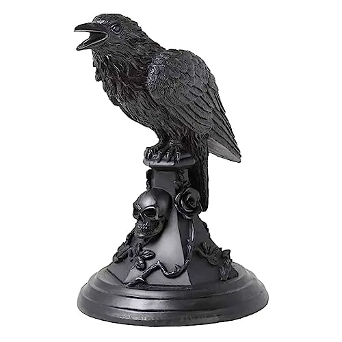 Bougeoir corbeau d'Halloween, corbeau gothique, hibou, photophore décoratif vintage en résine, bougeoir, décoration de la maison, Halloween, fête à...