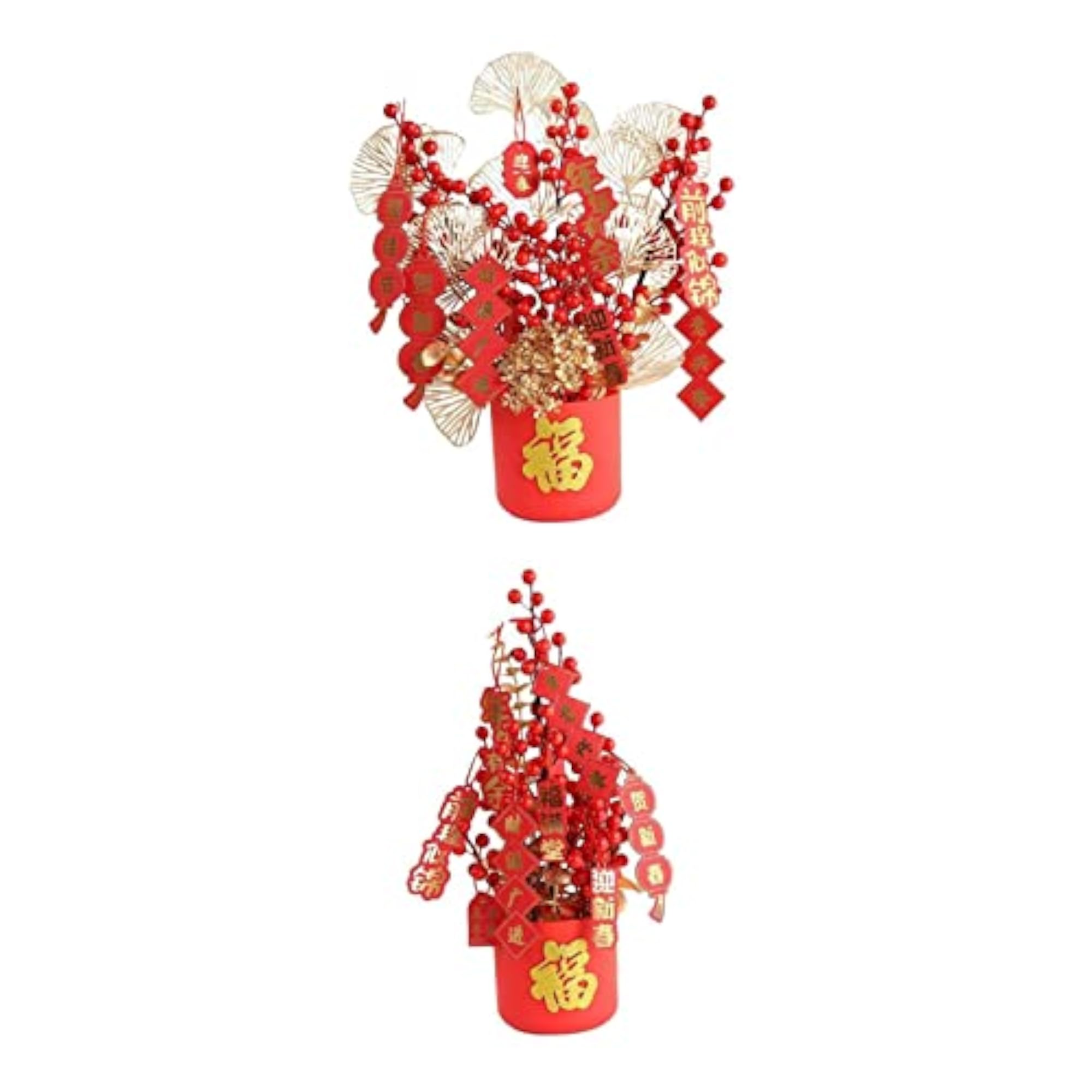 Chinese New Year Bucket Ornament Artificial Flower Style C