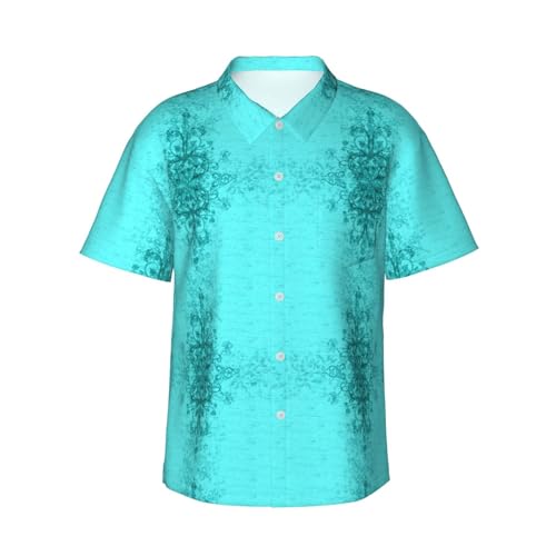 Chemise hawaïenne homme anti-transpiration légère bleu sarcelle pour mariage