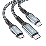 3 Pack [10ft+6.6ft+3.3ft] USB C to USB C Fast Charging Cable 60W, NIMASO Nylon Braided USB C to C Cable Compatible with Samsung Galaxy S21 S21+ S21 Ultra S20 Ultra, Google Pixel 5 4 XL, iPad Pro 2020