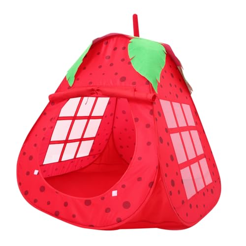 Tente de jeu pliable fraise espace intérieur portable pour chambre enfant et jardin
