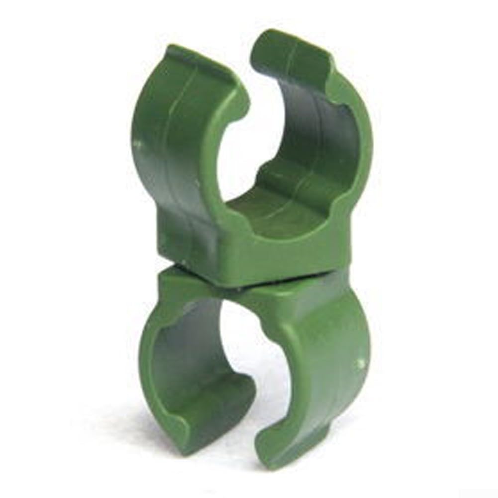 50 Pack Plant Support Clips for 11mm 16mm 20mm Poles, Green Plastic Connectors for Garden Trellis, Adjustable Buckles to Join Stakes for Indoor Outdoor Growing(11mm)