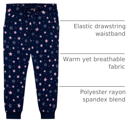 Image of BTween Kids Girls Fashion Stretch Waist Ultra Soft Jogger Pants Set 3 Pack Bundle