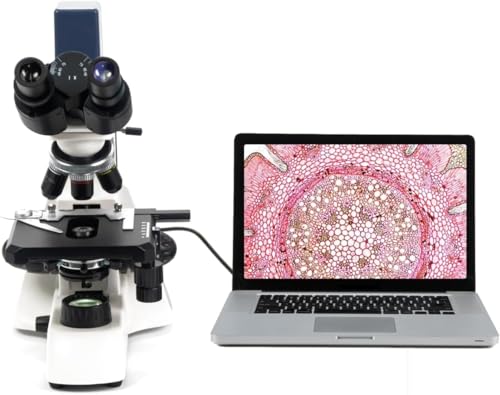 Image of SWIFT SW300 Binocular Compound Microscope,Built-in 3.0MP Camera,40X-1600X | Wide-Field 10X /16X Eyepieces,Siedentopf Head,Mechanical Stage,3W LED,Windows /Mac Compatible,for Student & Professional