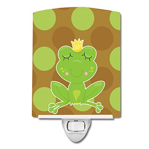 Lámpara de noche de cerámica Frog Prince 6x4x3 pulg