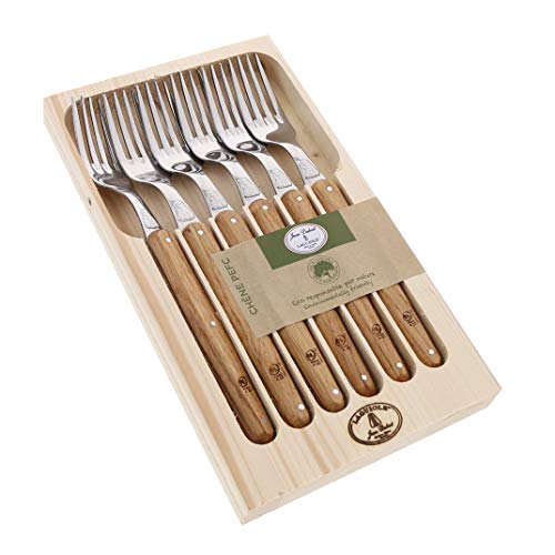 Laguiole Jean Dubost 97142 6 bordvorken in houten kist