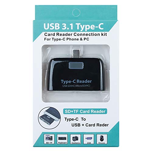 Lecteur de Cartes pour NEXTBIT Robin Smartphone Type-C Android SD Micro SD USB Adaptateur Universel (Noir)