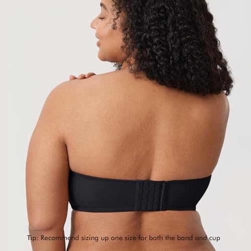 Image of DELIMIRA Confishape Strapless Full Coverage Plus Size Bra | Bandeau bra, Underwire, No Padding Unlined, for Women