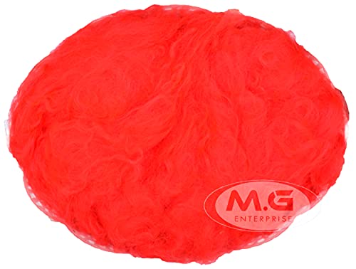 Image of M.G Enterprise Merino Felting Wool Roving Candy Red 50 gm Each. Best Used with Felt Needles, Needle Felting Pad,Wet Felting, Good for Felted Characters Making, Blending and Weaving.