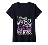 Photo Gallery donna womens chapter 62 fabulous since 1963 62nd birthday queen maglietta con collo a v Photo Gallery donna womens chapter 62 fabulous since 1963 62nd birthday queen maglietta con collo a v