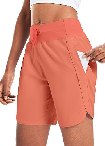 baleaf Damen 7\" Laufshorts Laufhose Kurz Sporthose mit 4 Taschen Jogginghose Sport Shorts mit Innenslip Orange XL baleaf Damen 7\" Laufshorts Laufhose Kurz Sporthose mit 4 Taschen Jogginghose Sport Shorts mit Innenslip Orange XL