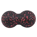 Beiswin Erdnussform Selbstmassage Roller Doppel Lacrosse Ball Fitness Körper Faszie Massage Yoga Übung Massagegerät,Schwarz Rot