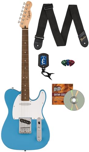 Fender Squier Sonic Telecaster - California Blue Bundle with Tuner, Strap, Picks, and Austin Bazaar Guitar DVD