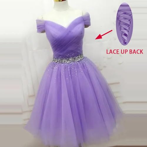 Tulle Beaded Homecoming Dress for Teens 2025 Off The Shoulder Prom Dress Short DAMA Dresses for Quinceanera2