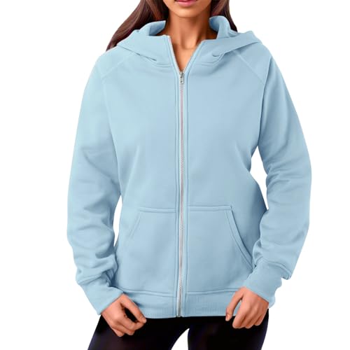 Veste à capuche zippée pour femme en coton doux sweat-shirt d'automne coupe moderne