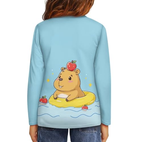 Image of Girls Long Sleeve Shirts Casual Crewneck Soft T-shirts for Girls 3-16 Years Old