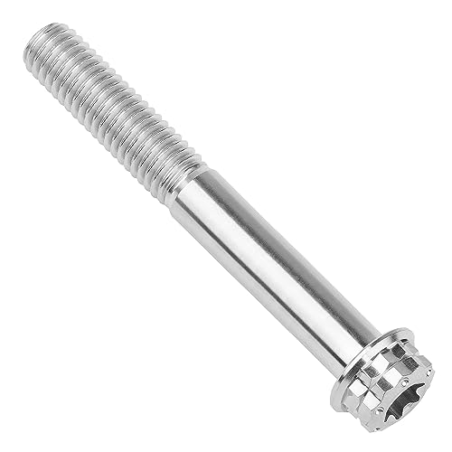 Image of Titanium Flange 12 Point Head M8 x15 20 25 30 35 40 45 50 55 60 65 80mm Screw Bolt Pack of 4 (Normal Titanium, M8x80mm)