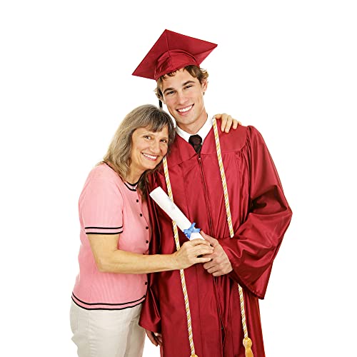 Image of Trounistro 8 Pieces Graduation Cords Yarn Honor Cords with Tassel for College Graduation Students (Gold with White)