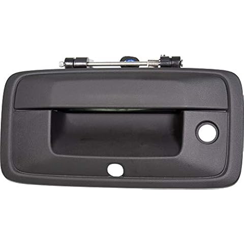 APDTY 141403 Tailgate Handle; Textured Black; Models w/Two Holes; Lock & Backup Camera Holes Cover