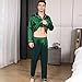 ShuiGod - Men's Silk Satin Pajama Set Long Sleeve Top and Pants Pajamas Button-Down Pajama Set Sleepwear - Plain Green-XXL