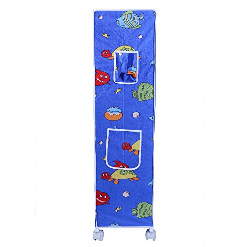 Image of Little One'S | 5 Shelves Baby Foldable Wardrobe | Aquatic Blue (Made In India) - Fabric