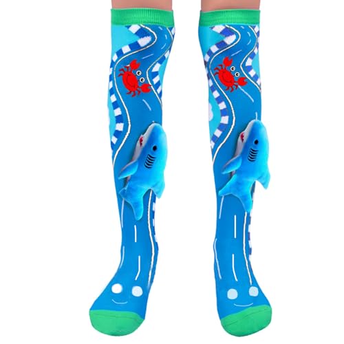 Lista de Calcetines hasta la rodilla para Niño los 5 mejores. 49 Calcetines locos para niños con tiburones hasta la rodilla, calcetines divertidos para niños, Azul, Talla única