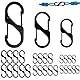 DALAETUS 30 Stück S Karabiner Set, Karabiner mit Doppelter Federöffnung, Karabinerhaken für Camping oder Zuhause, Schlüsselanhänger für Haushalt, Wanderungen Freien, Angeln (50mm/40mm/32mm)