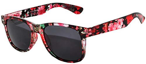 Classic Vintage Retro Style Sunglasses Smoke Lens Flower Frame OWL