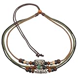 Ancient Tribe Unisex Adjustable Hemp Cords Wood Beads Beaded Surfer Choker Necklace
