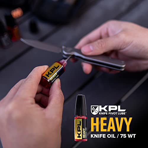 Image of Knife Pivot Lube - Heavy Knife Oil for Blades - Synthetic Pocket Knife Lubricant - 75 Weight Precision Oiler Bottle
