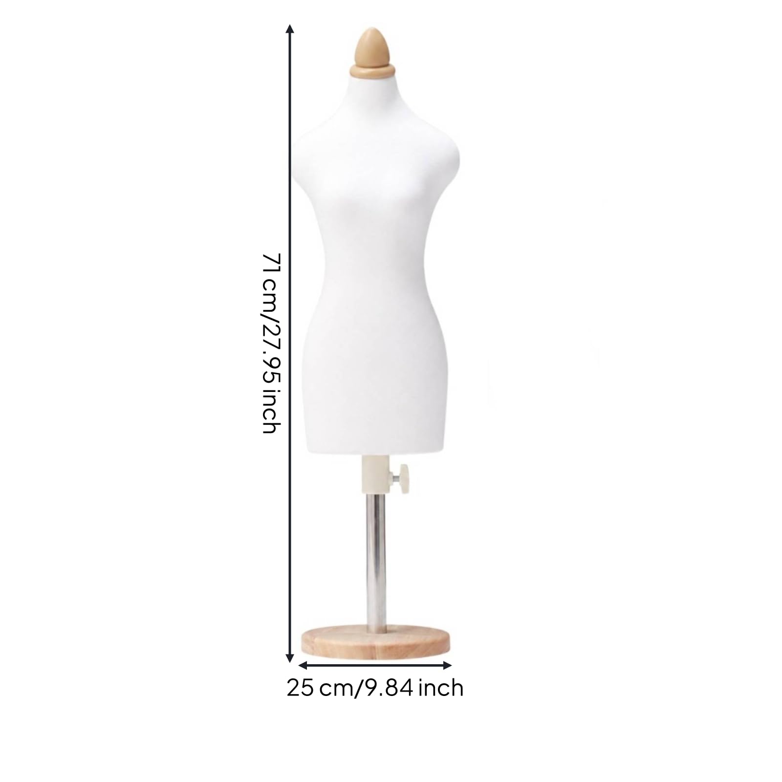 predolo Manichino per Regolabile | Spillabile, Professionale, Busto da Cucito con Piedistallo, per Atelier , Stile B