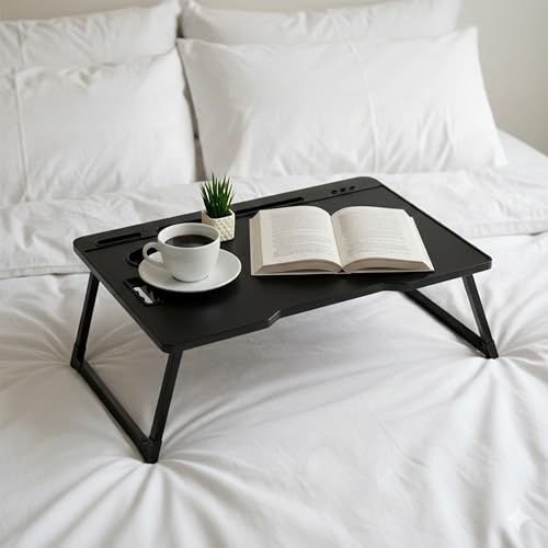Image of Study Table Bed Table Premium Laptop Table /Foldable and Portable Wooden /Writing Desk for Office /Home /School (CTD Black)