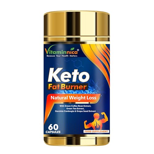 Vitaminnica Keto Fat Burner- 60 Capsules | Weight Management Fat Burner Supplement for Men & Women | Metabolism Booster Appetite Suppressant