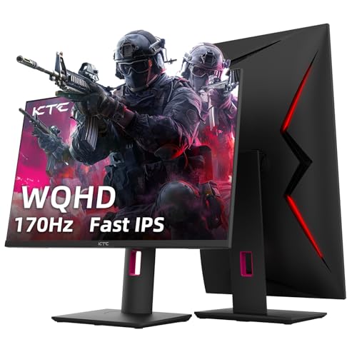 Image of KTC 27'' 2K 170Hz Gaming Monitor - Fast IPS 1ms GTG Pc Monitor with FreeSync G-Sync, HDMI /DP /USB Ports, Height /Tilt /Swivel /Pivot Adjust, 131% sRGB and 97% DCI-P3 Color Gamut for Vertical Monitor