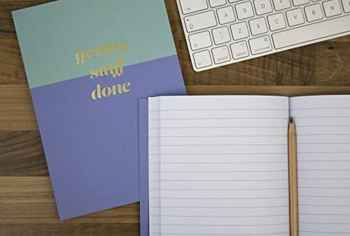 The Heritage Press 'Getting Stuff Done' A5 Notebook with Shiny Gold Satin Foil Finishing - Perfect for Office, Home, School, Business, Writing or Note Taking - 192 Pages