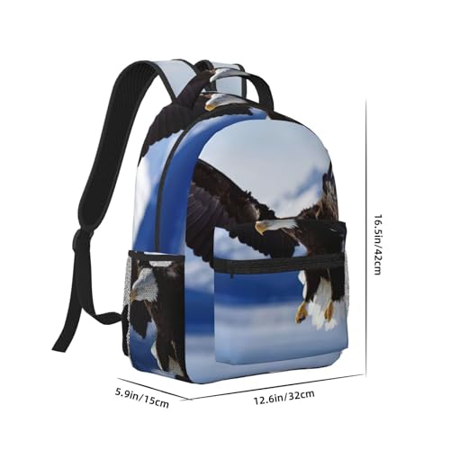 Sac à dos ordinateur imprimé aigle noir taille unique pour cabine