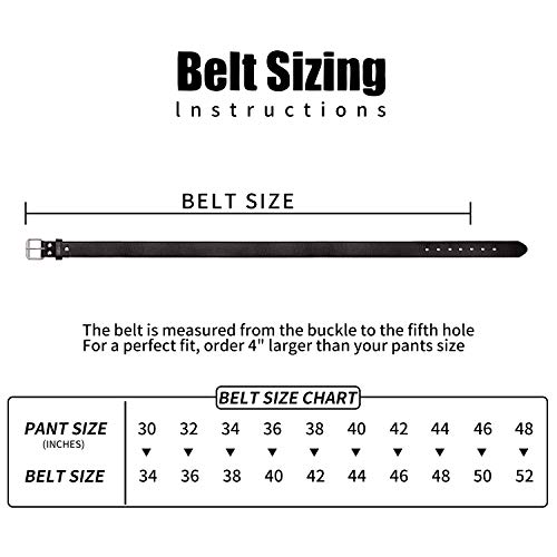 Poyolee Concealed Carry Ccw Leather Gun Belt | Top Grain Leather Belt For Gun Carry | Mens Heavy Duty Edc Black Belt 1 1/2-Inch #TOP5