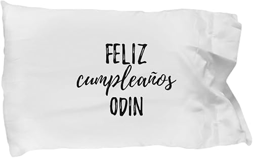 Feliz Cumpleanos Odin Pillowcase Spanish Happy Birthday Personalized Name Gift Pillow Cover Case 20x30